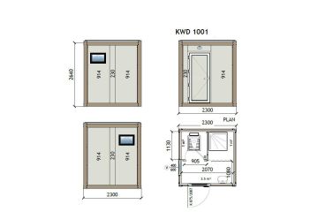 KW2 230X230 Contentor para sanita e duche