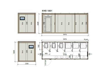 KW6 Contentor para sanita e duche